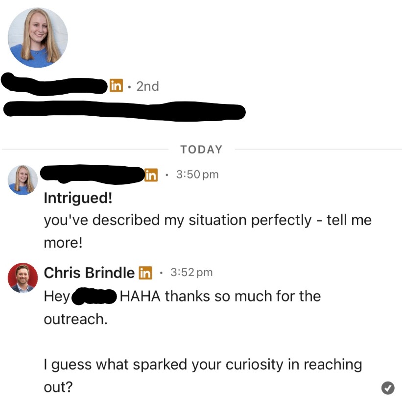 LinkedIn DM: you've described my situation perfectly